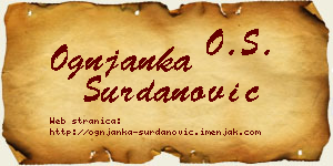 Ognjanka Surdanović vizit kartica